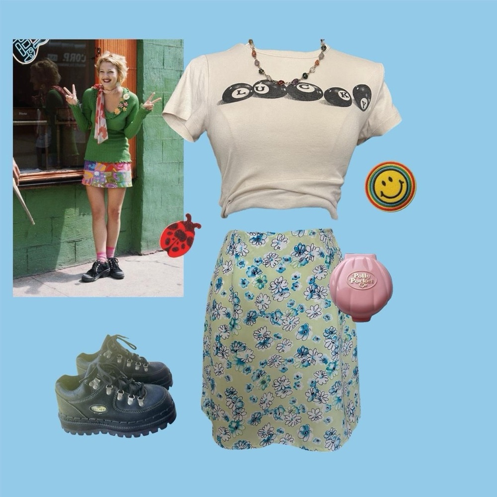 Vintage 90s floral mini skirt